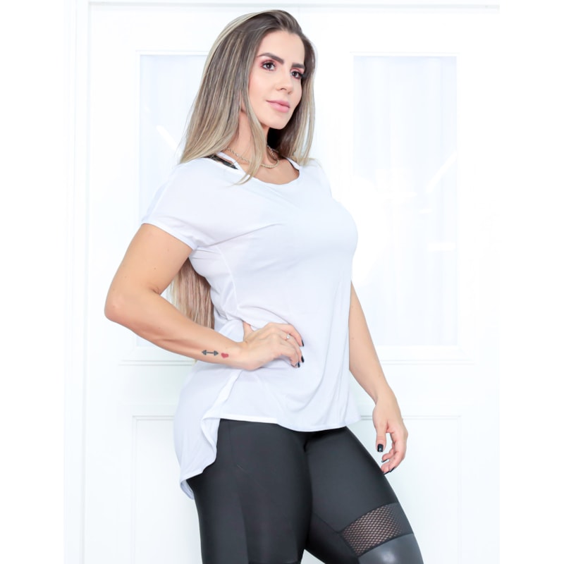 Blusa Fitness em Dry Fit Branca | Ref: 3.3.2553-02-M