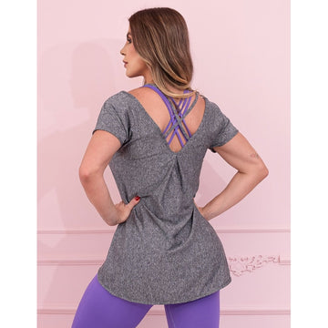 Blusa Feminina Fitness em Dry Fit Mescla | Ref: 3.3.2553-03-G