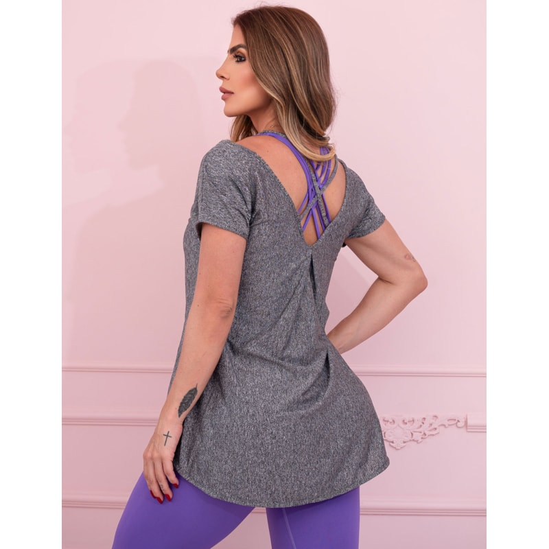 Blusa Feminina Fitness em Dry Fit Mescla | Ref: 3.3.2553-03-G