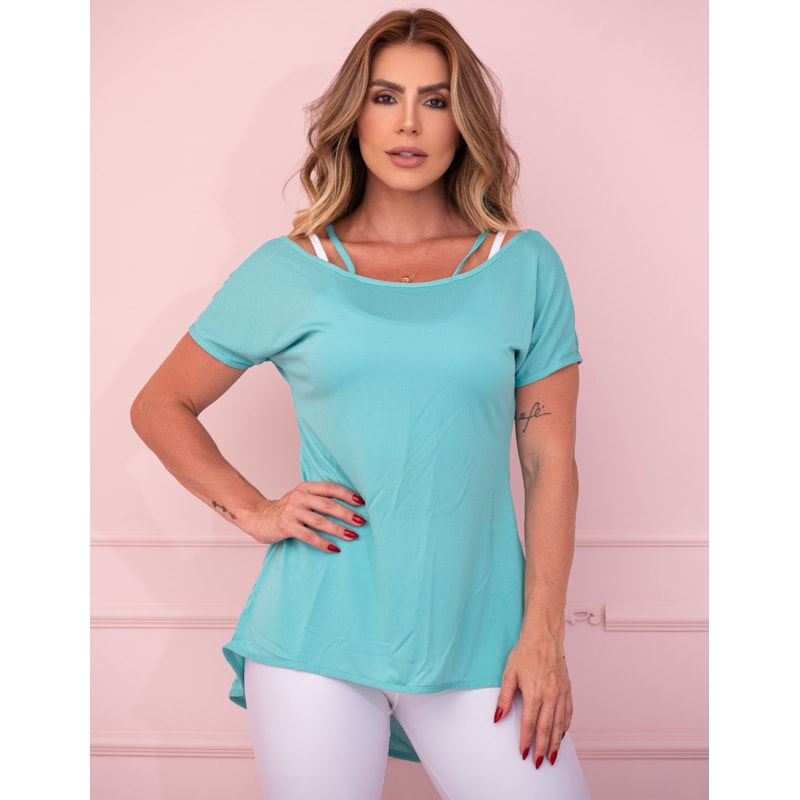 Blusa Fitness Feminina Verde em Dry Fit | Ref: 3.3.2553-05-P