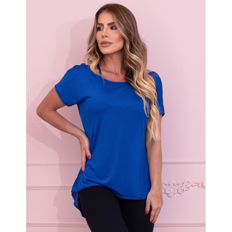 Blusa em Dry Fit Azul Bic com Manguinhas | Ref: 3.3.2553-20