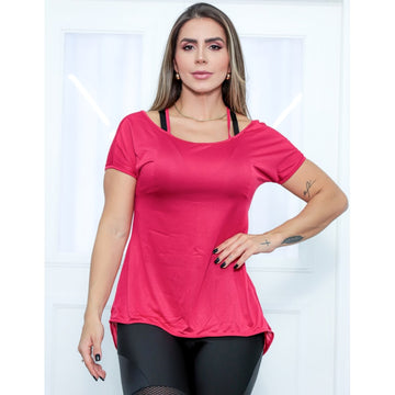Blusa em Dry Fit Vermelho Rubi com Manguinhas | Ref: 3.3.2553-24-GG