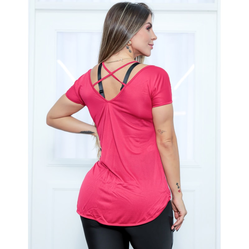 Blusa em Dry Fit Vermelho Rubi com Manguinhas | Ref: 3.3.2553-24-GG