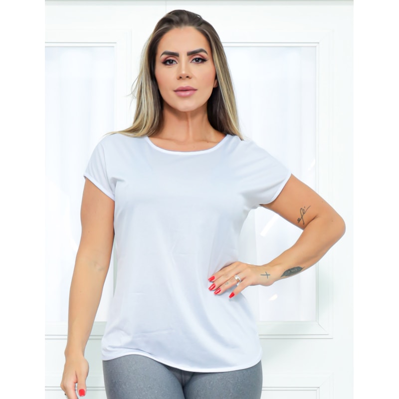 Blusa Feminina em Dry Fit Branca | Ref: 3.3.2554-02-P