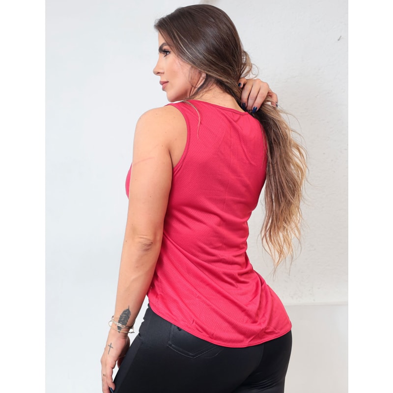 Camiseta Regata Feminina Vermelho Rubi em Dry Fit | Ref: 3.3.2555-24-G