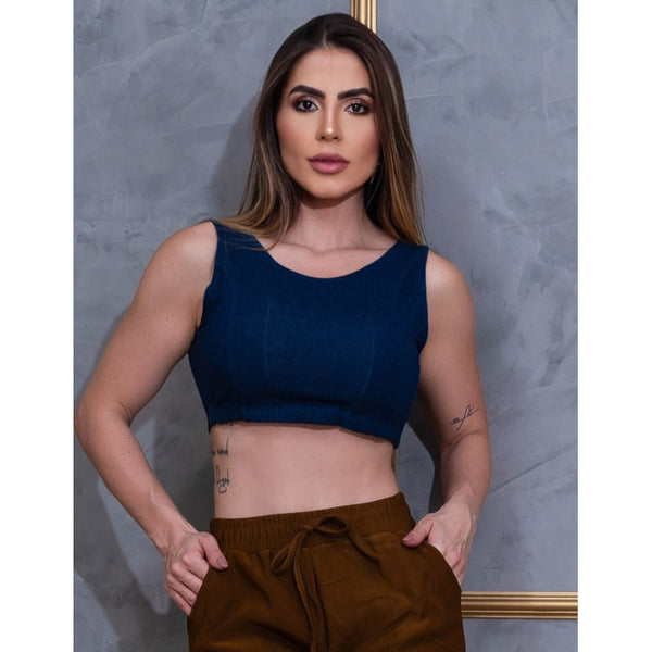 Cropped Fake Jeans Em Viscose | Ref: 3.3.2564-3146-G