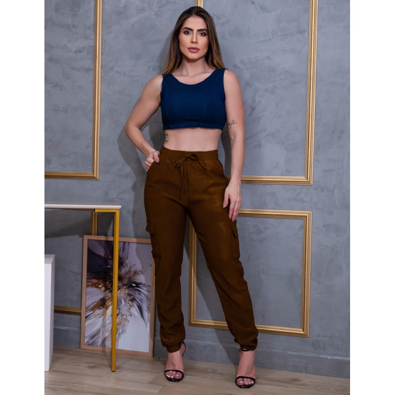 Cropped Fake Jeans Em Viscose | Ref: 3.3.2564-3146-G