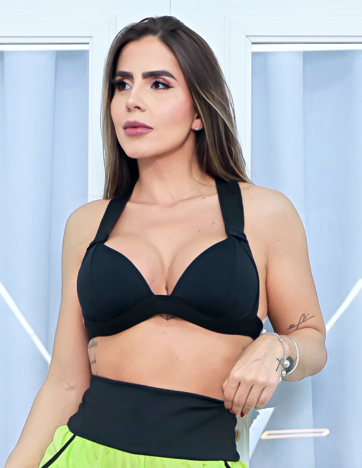 Top Fitness com Bojo e Elástico Preto | Ref: 4.4.1199-01
