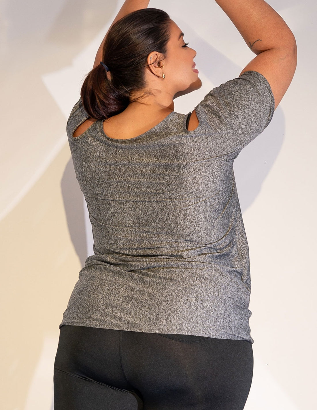 Blusa Fitness Plus Size em Dry Fit Mescla | Ref: 4.4.1751-03-46