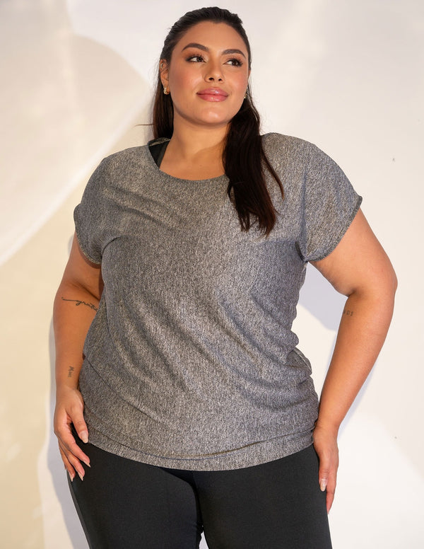 Blusa Plus Size Mescla em Dry Fit de Poliéster | Ref: 4.4.1752-03-48