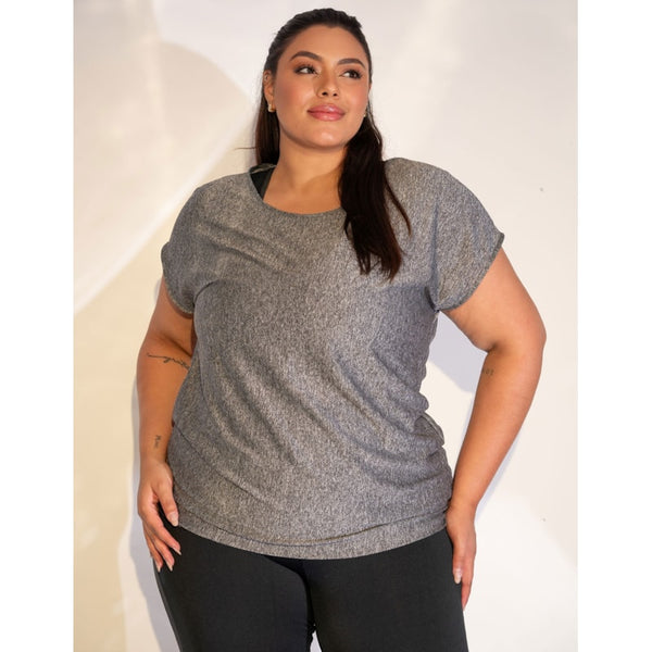 Blusa Plus Size Mescla em Dry Fit de Poliéster | Ref: 4.4.1752-03-48