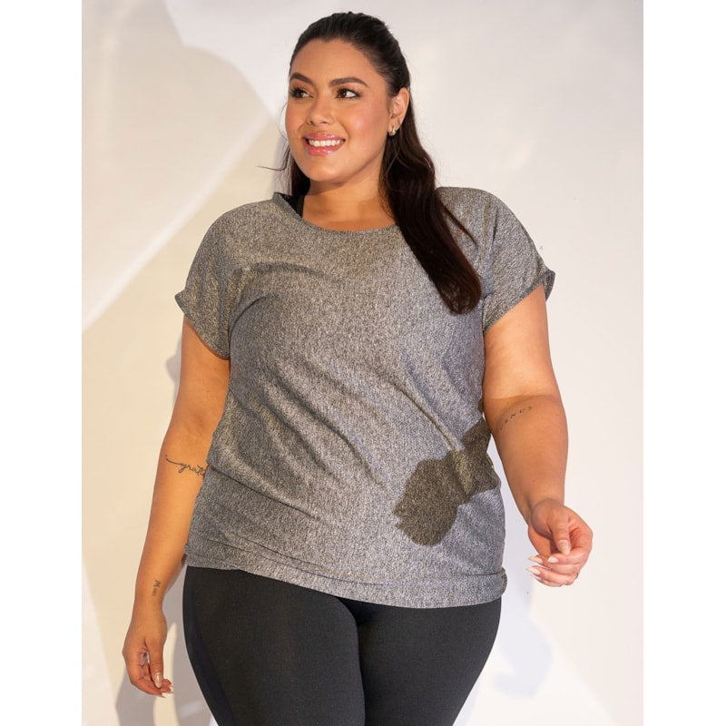 Blusa Plus Size Mescla em Dry Fit de Poliéster | Ref: 4.4.1752-03-48