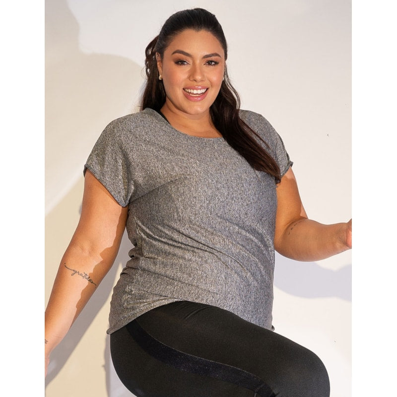 Blusa Plus Size Mescla em Dry Fit de Poliéster | Ref: 4.4.1752-03-48