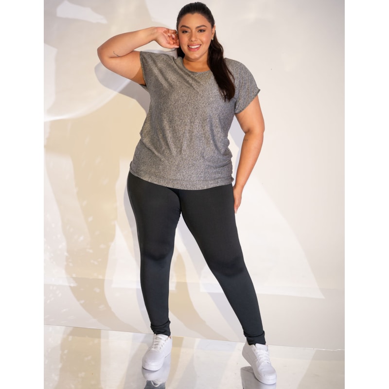 Blusa Plus Size Mescla em Dry Fit de Poliéster | Ref: 4.4.1752-03-48