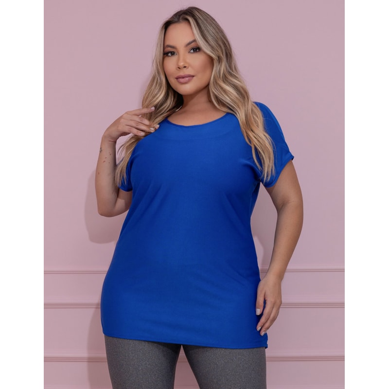 Blusa Plus Size Azul em Dry Fit | Ref: 4.4.1752-06-48