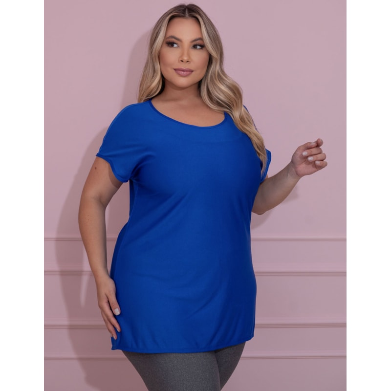 Blusa Plus Size Azul em Dry Fit | Ref: 4.4.1752-06-48