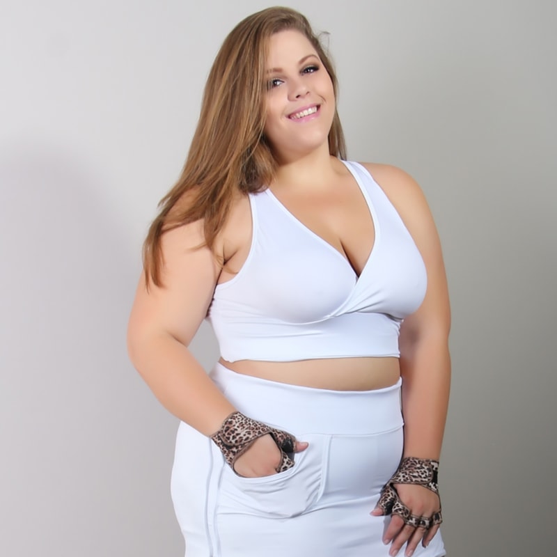 Cropped Plus Size Feminino Branco sem Bojo | Ref: 4.4.4126-02