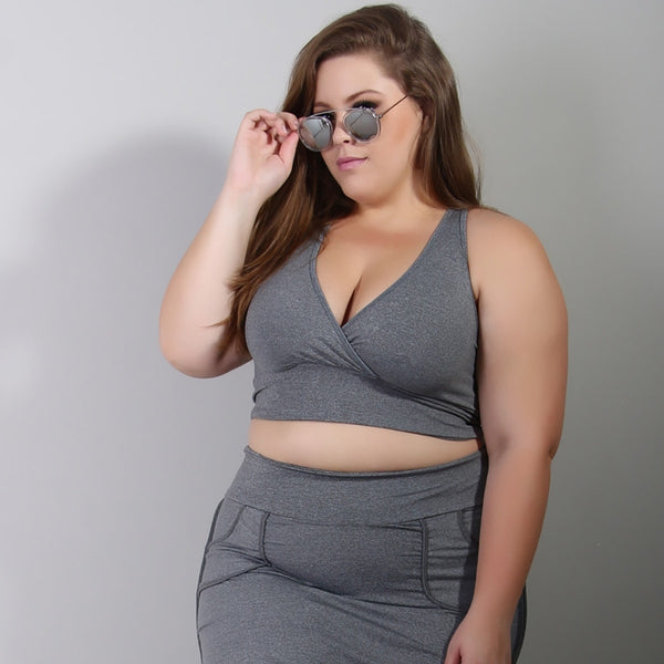 Cropped Plus Size Mescla sem Bojo