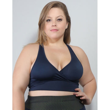 Cropped Plus Size sem Bojo Azul Marinho | Ref: 4.4.4126-18-48