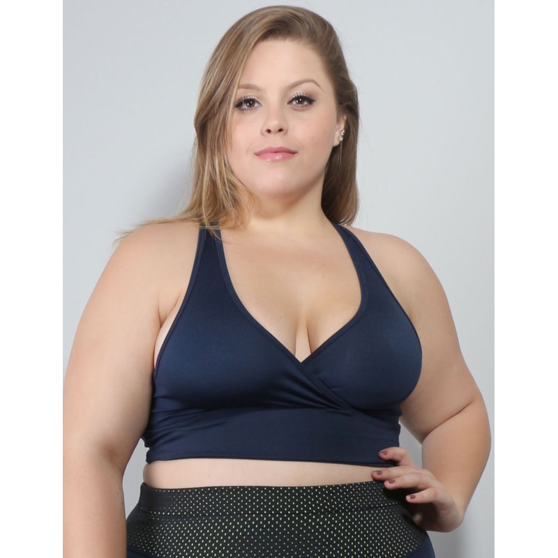 Cropped Plus Size sem Bojo Azul Marinho | Ref: 4.4.4126-18-48