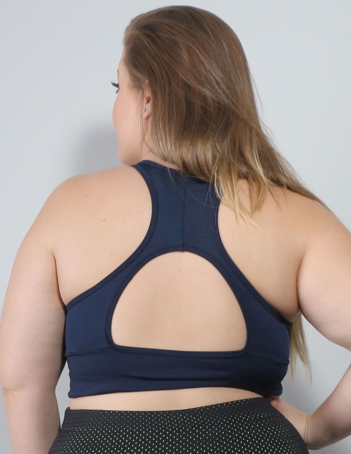 Cropped Plus Size sem Bojo Azul Marinho