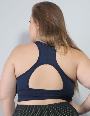 Cropped Plus Size sem Bojo Azul Marinho