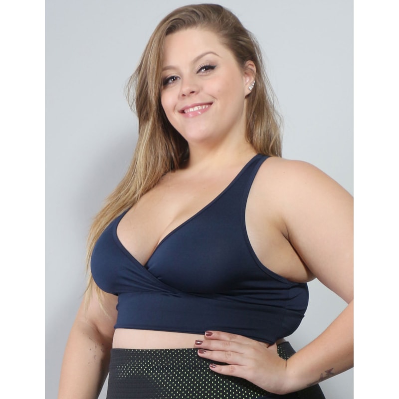 Cropped Plus Size sem Bojo Azul Marinho | Ref: 4.4.4126-18-48