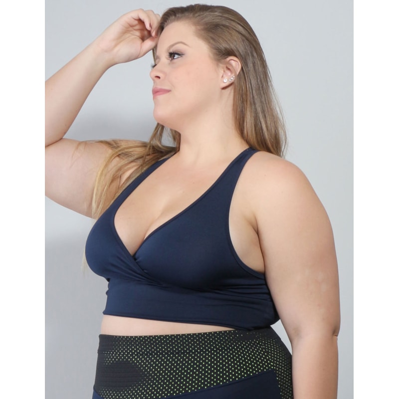 Cropped Plus Size sem Bojo Azul Marinho | Ref: 4.4.4126-18-48