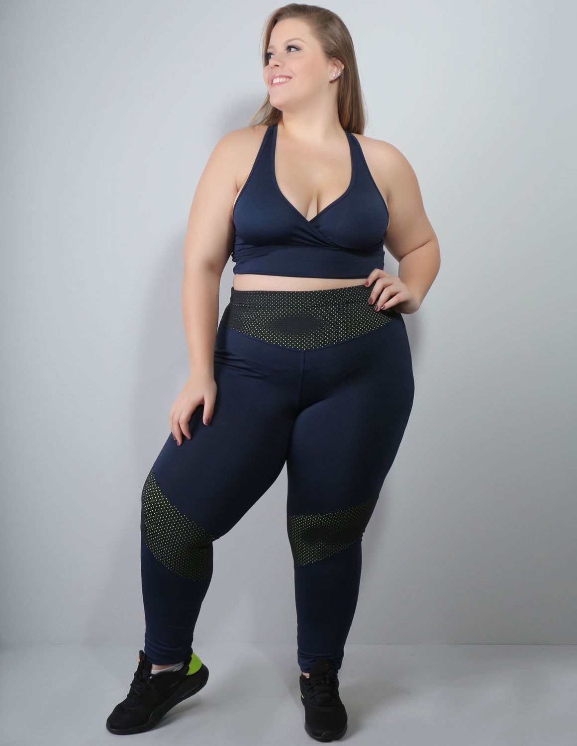 Cropped Plus Size sem Bojo Azul Marinho