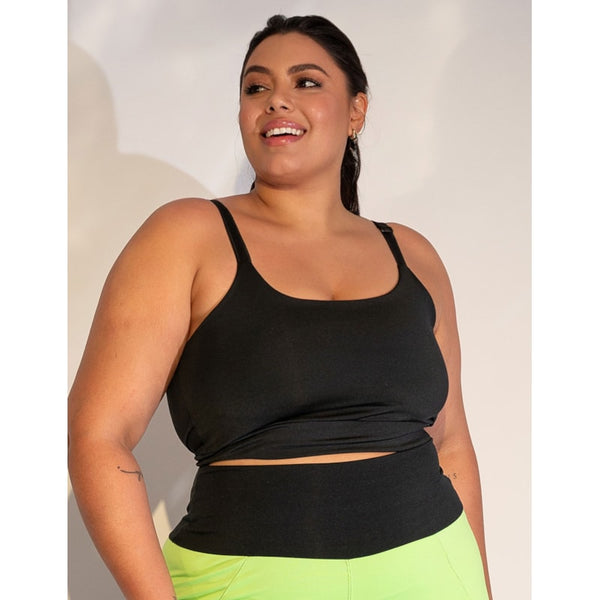Cropped Preto Plus Size com Alças Reguláveis | Ref: 4.4.4140-01-48