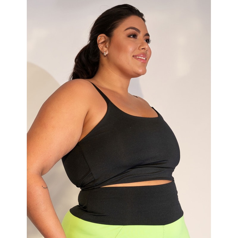 Cropped Preto Plus Size com Alças Reguláveis | Ref: 4.4.4140-01-48
