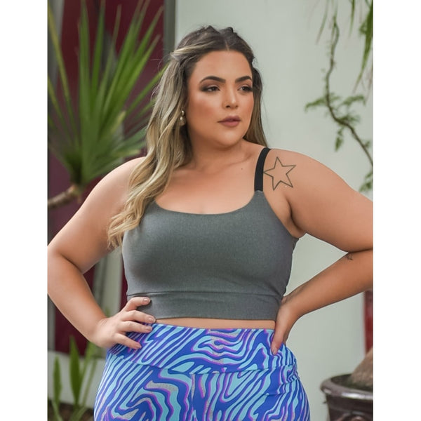 Cropped Plus Size Mescla sem Bojo | Ref: 4.4.4140-03-48