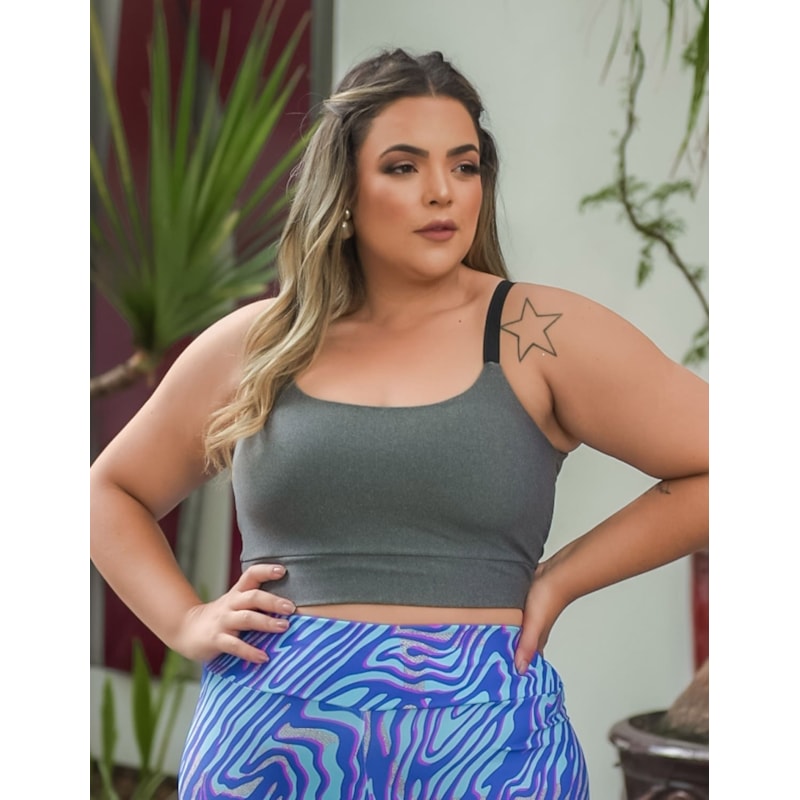 Cropped Plus Size Mescla sem Bojo | Ref: 4.4.4140-03-48