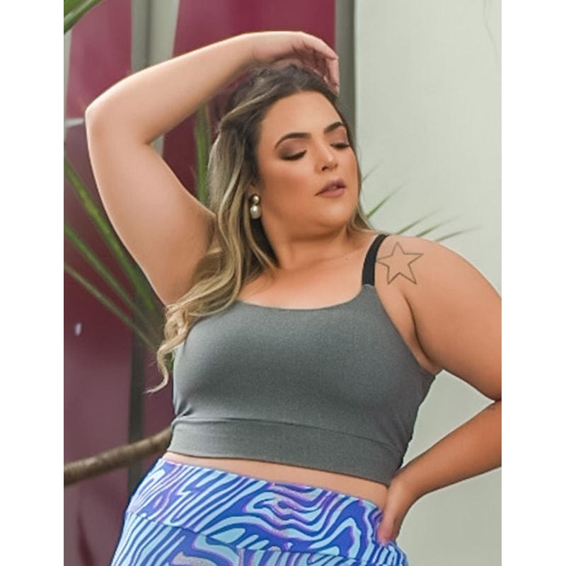 Cropped Plus Size Mescla sem Bojo | Ref: 4.4.4140-03-48