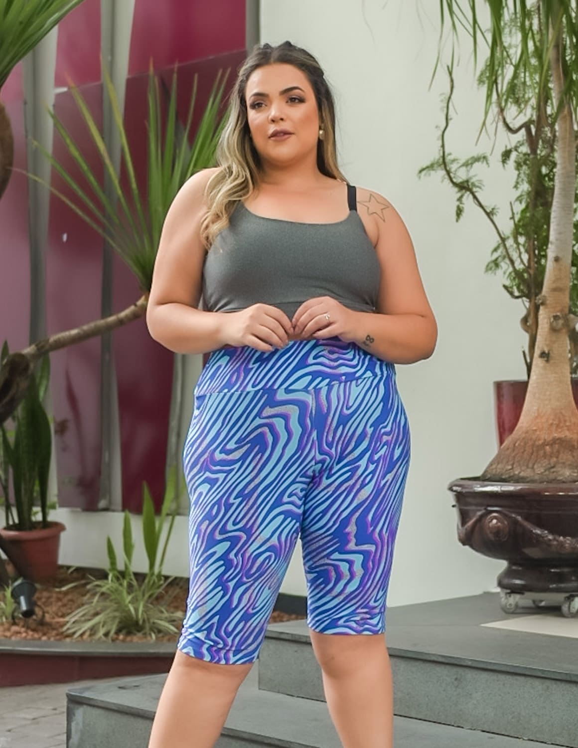 Cropped Plus Size Mescla sem Bojo