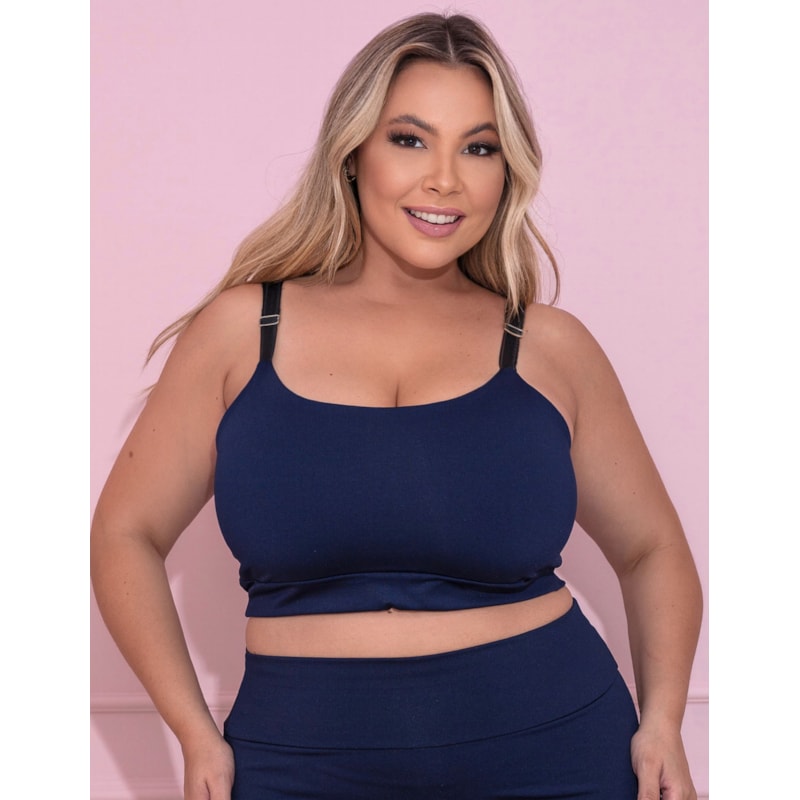 Cropped Plus Size Azul Marinho sem Bojo | Ref: 4.4.4140-18-48