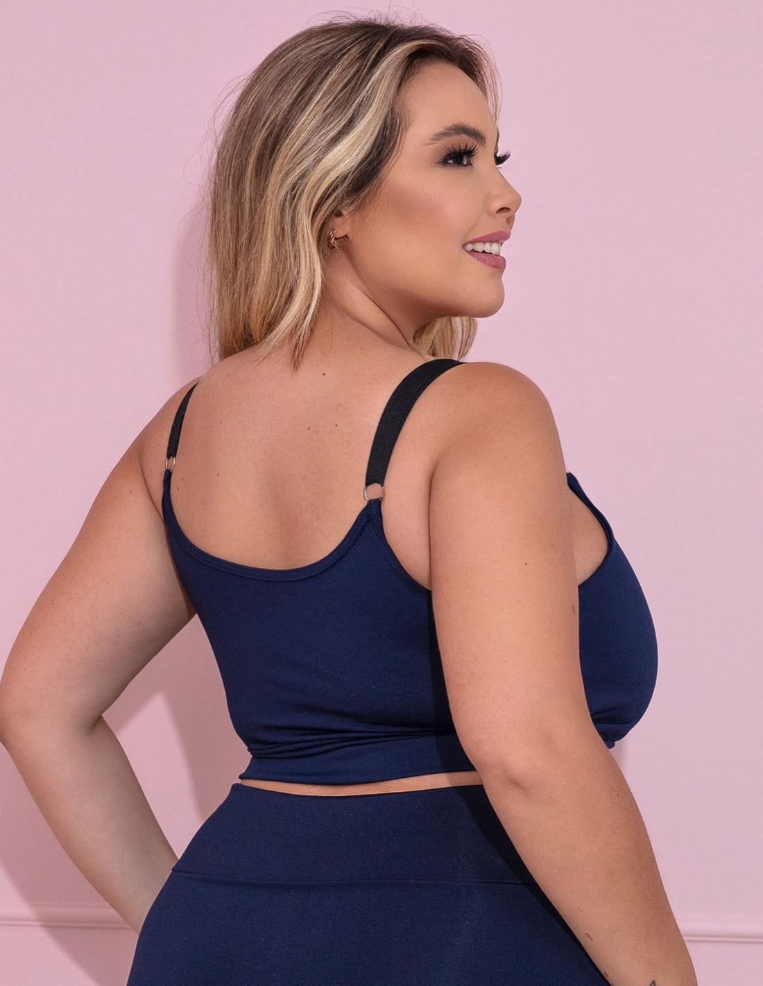 Cropped Plus Size Azul Marinho sem Bojo | Ref: 4.4.4140-18-48