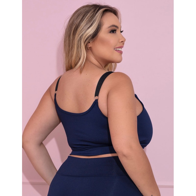 Cropped Plus Size Azul Marinho sem Bojo | Ref: 4.4.4140-18-48