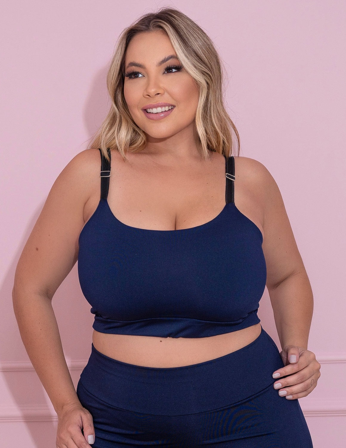 Cropped Plus Size Azul Marinho sem Bojo