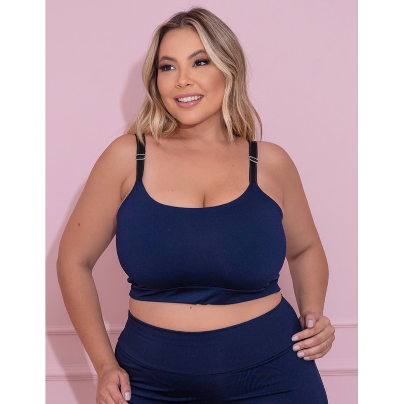 Cropped Plus Size Azul Marinho sem Bojo | Ref: 4.4.4140-18-48
