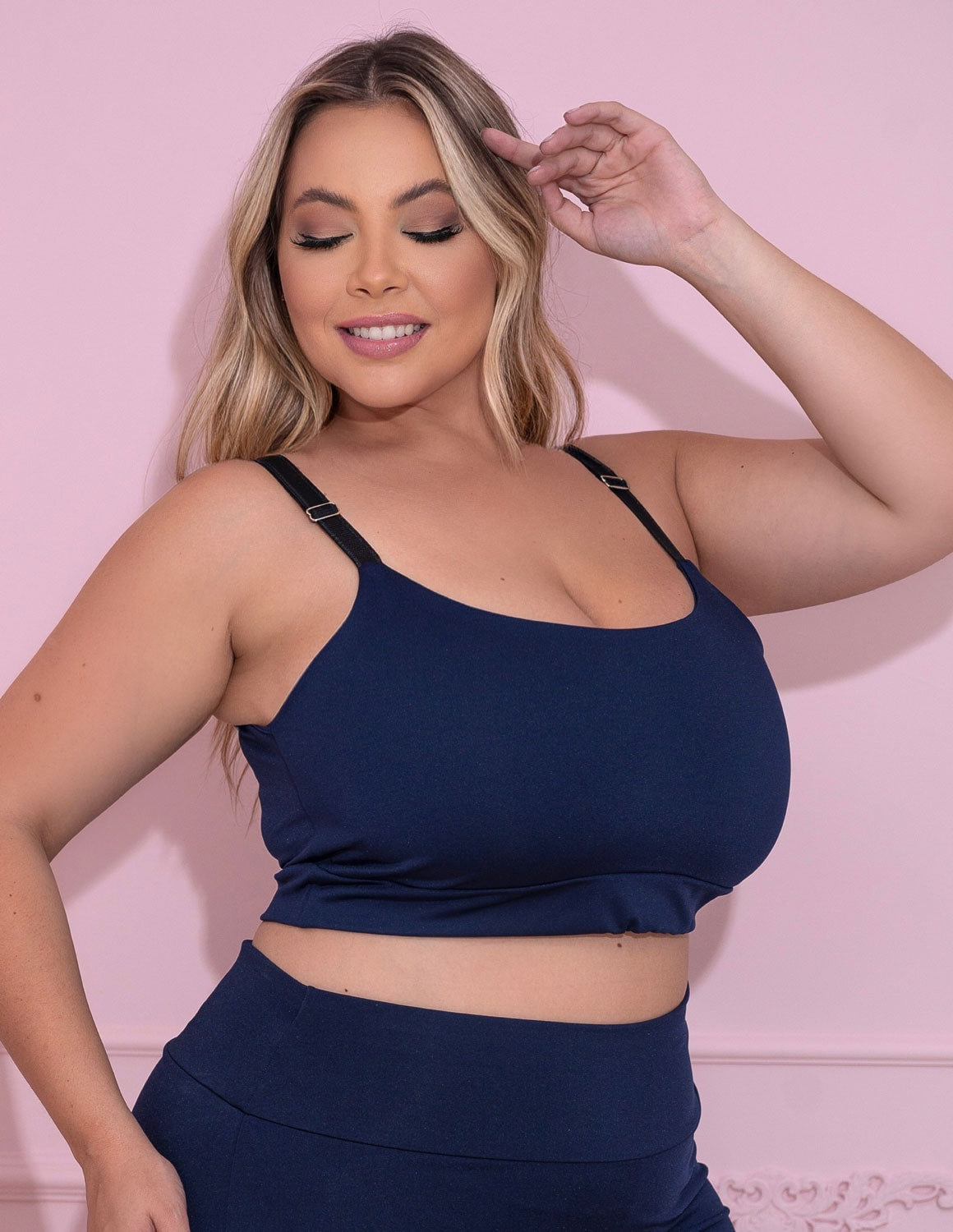 Cropped Plus Size Azul Marinho sem Bojo
