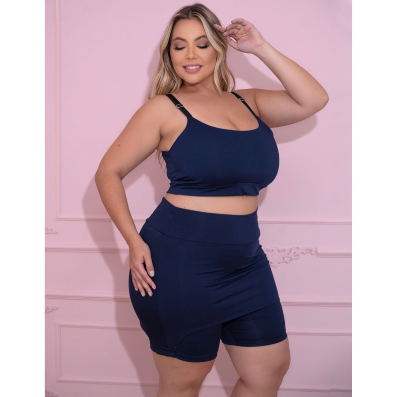 Cropped Plus Size Azul Marinho sem Bojo | Ref: 4.4.4140-18-48