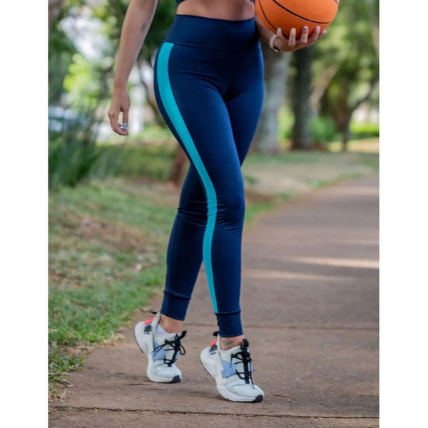 Calça Punho Azul Marinho com Tela Azul Piscina | Ref: 4.4.4259-1838-G