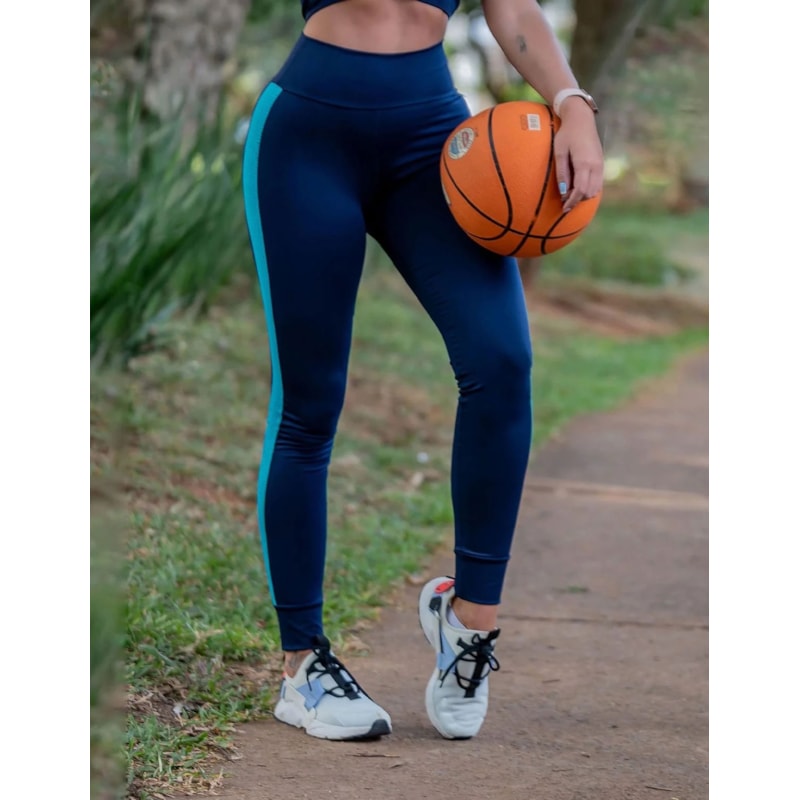 Calça Punho Azul Marinho com Tela Azul Piscina | Ref: 4.4.4259-1838-G