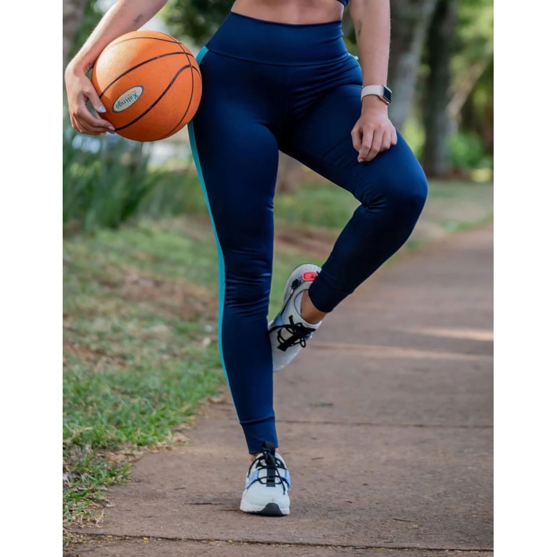 Calça Punho Azul Marinho com Tela Azul Piscina | Ref: 4.4.4259-1838-G
