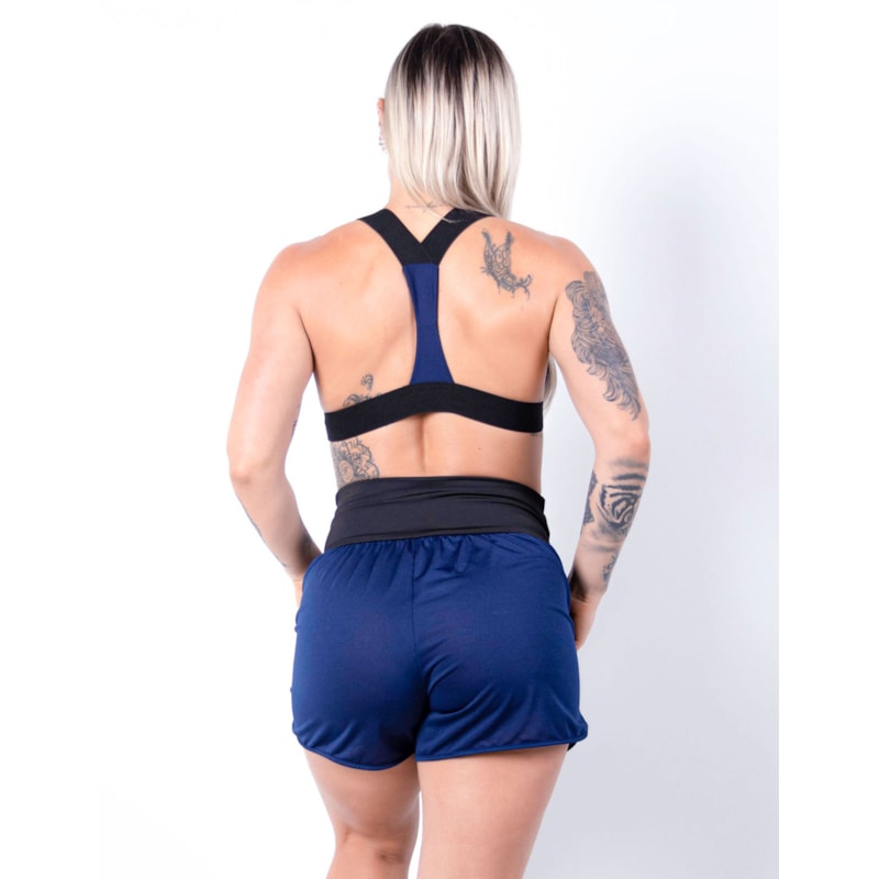 Conjunto Fitness de Dry Fit Azul Marinho com Short e Top com Bojo | Ref: 8.8.0118-18-G