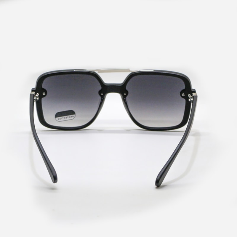 Óculos Preto em Acetato com Lente Espelhada | Ref: OC-0015