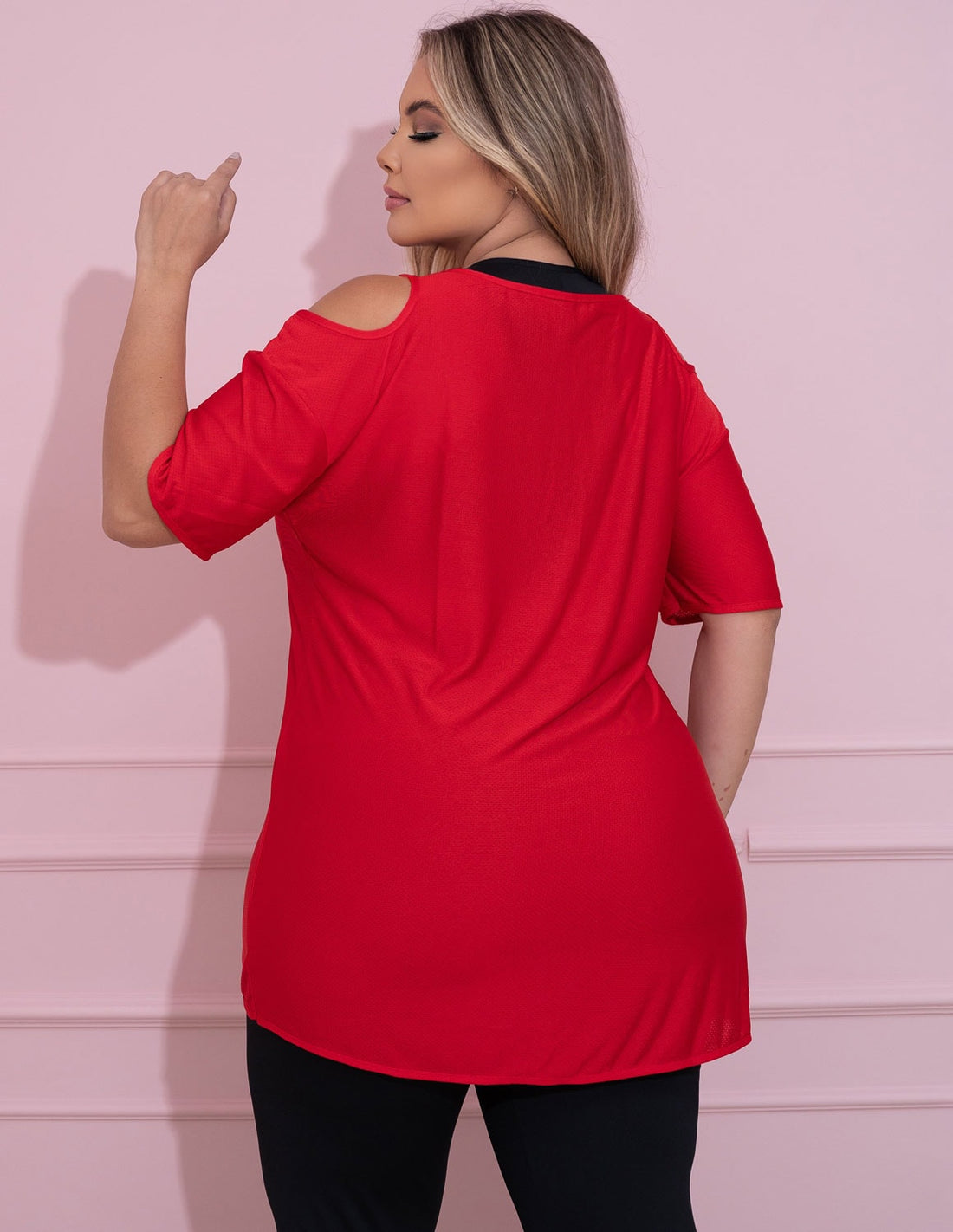 Blusa Plus Size Vermelha em Dry Fit | Ref: 4.4.1751-11