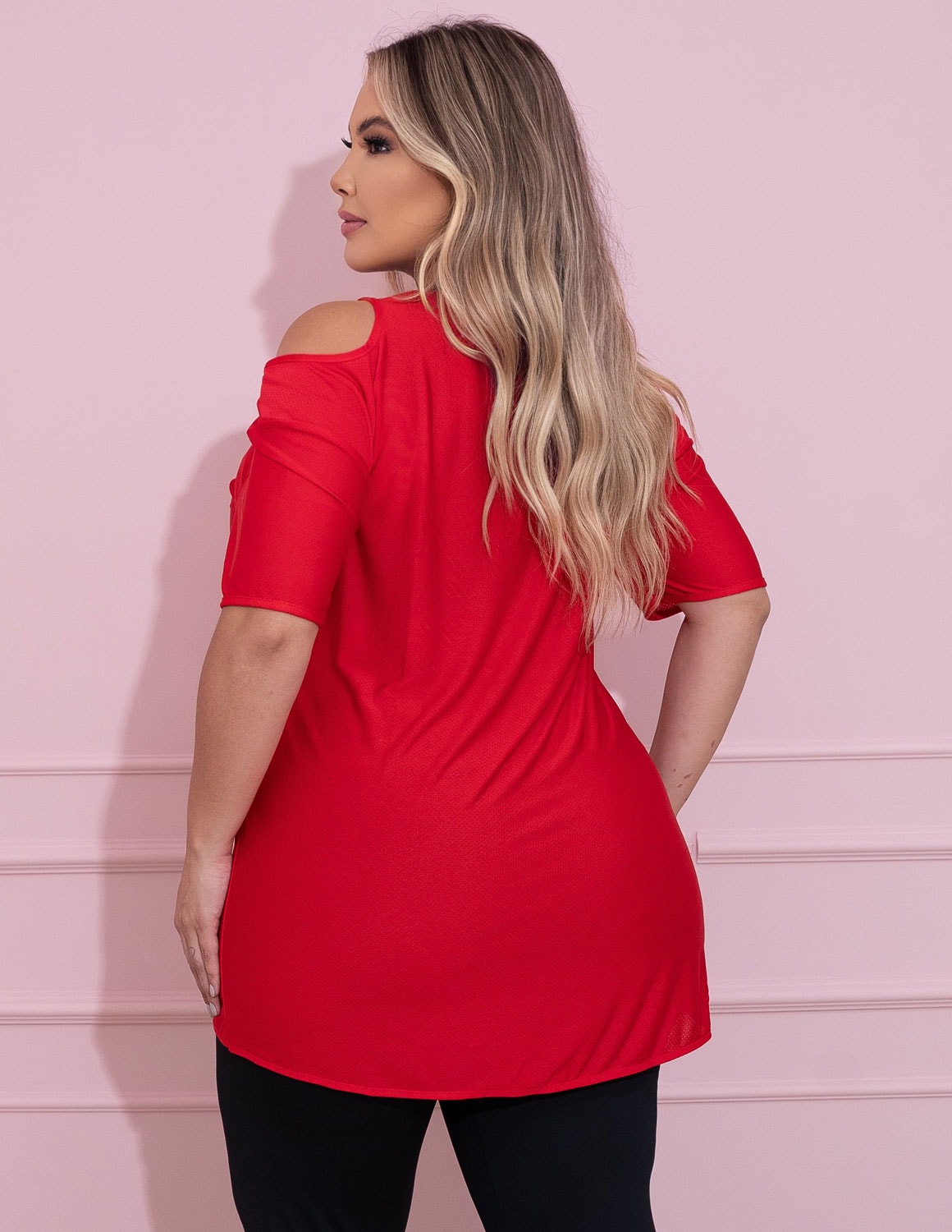 Blusa Plus Size Vermelha em Dry Fit | Ref: 4.4.1751-11