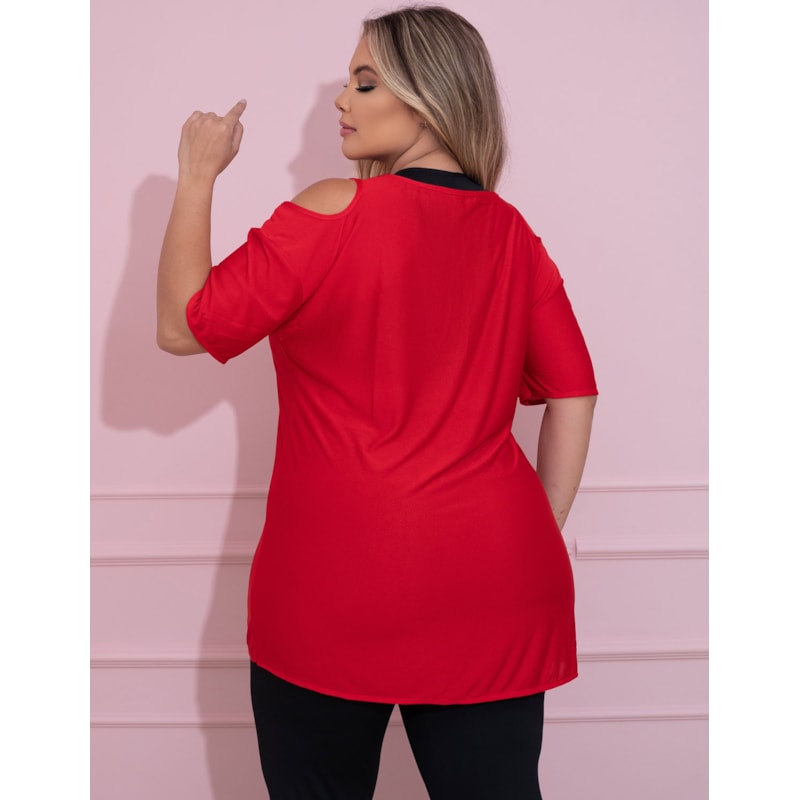 Blusa Plus Size Vermelha em Dry Fit | Ref: 4.4.1751-11